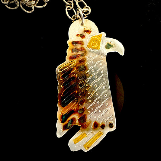 Aztec Art Eagle Silver And Gold