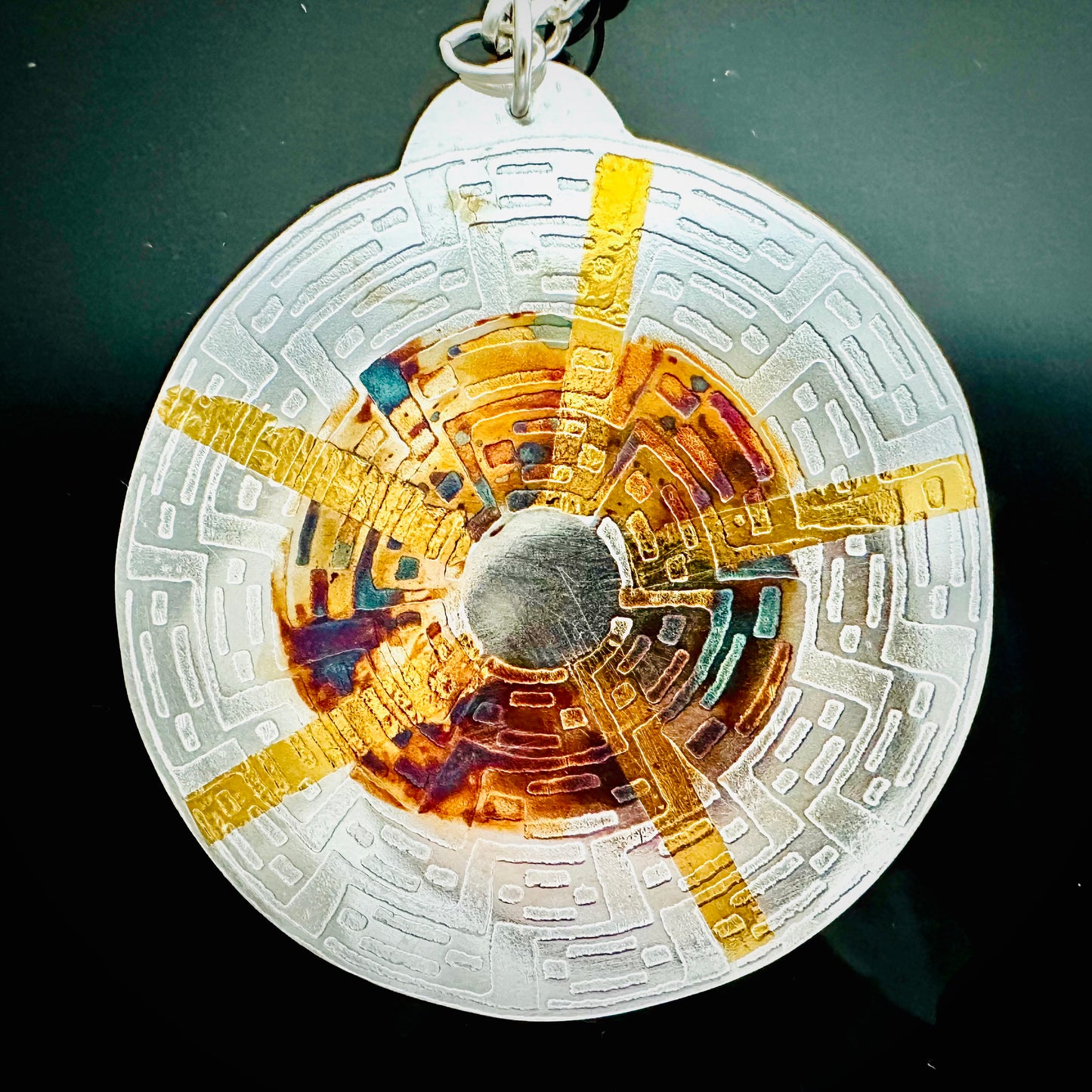 Silver And Gold Native American Pima Medallion