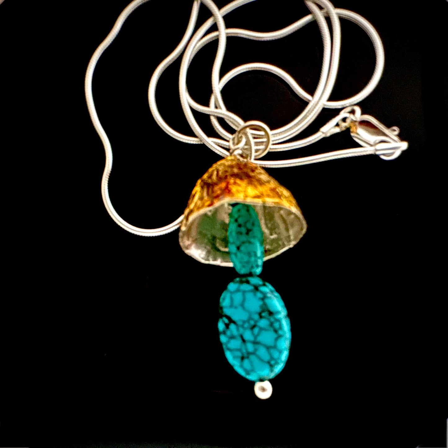 Acorn Cap Pendant with Turquoise