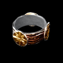 Load image into Gallery viewer, Pure silver/ 24K Gold ring Nautical theme