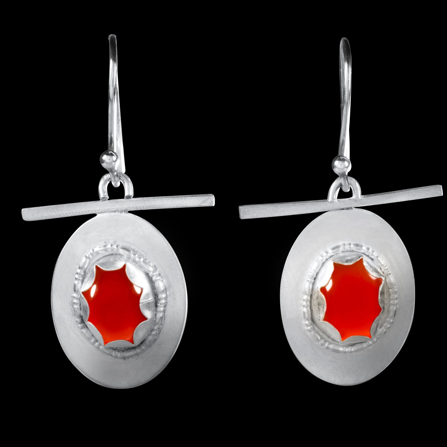 Sterling silver earrings with Carnelian stone