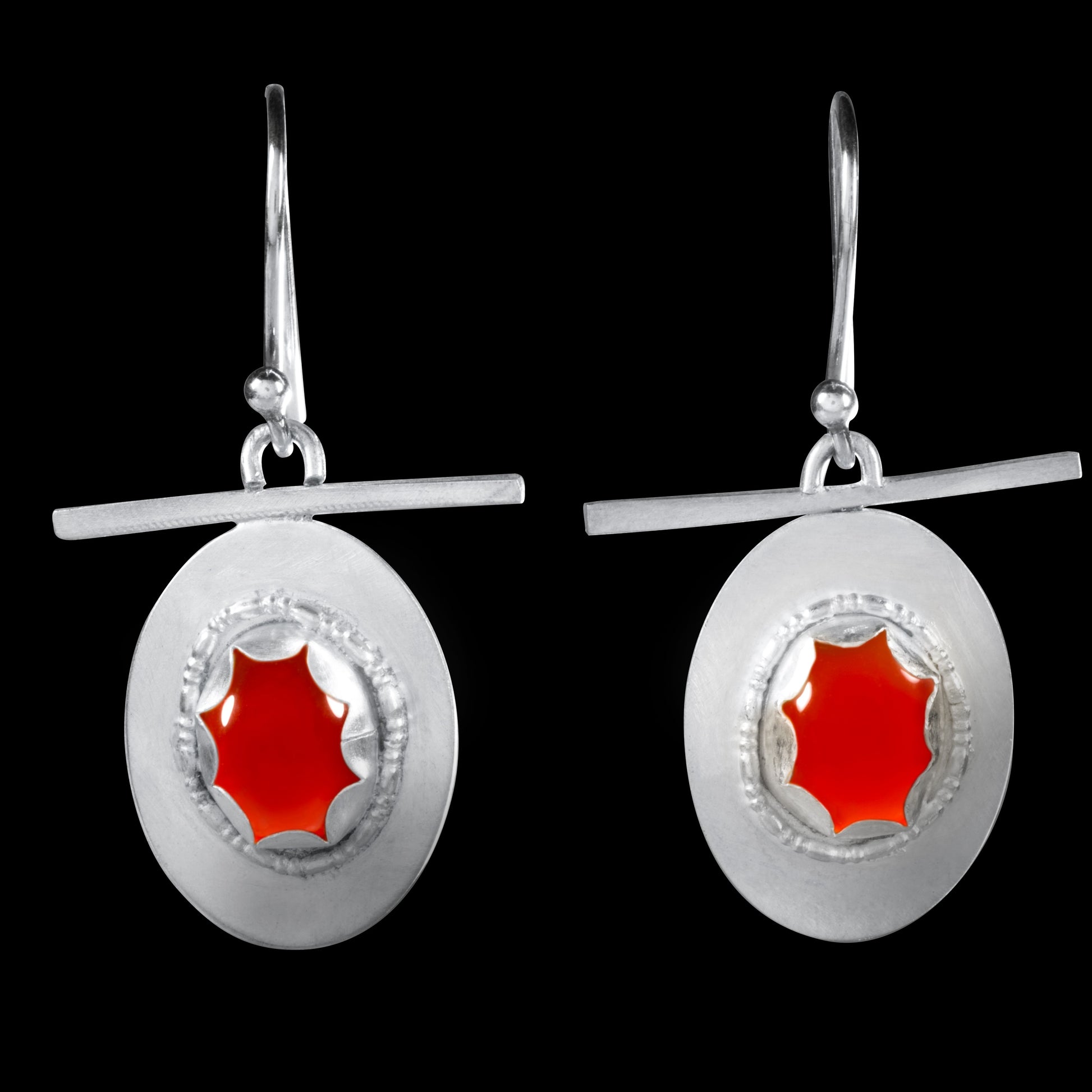 Sterling silver earrings with Carnelian stone