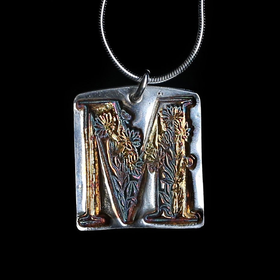 Victorian Letter "M" Pendant - HIMANI SILVER JEWELRY