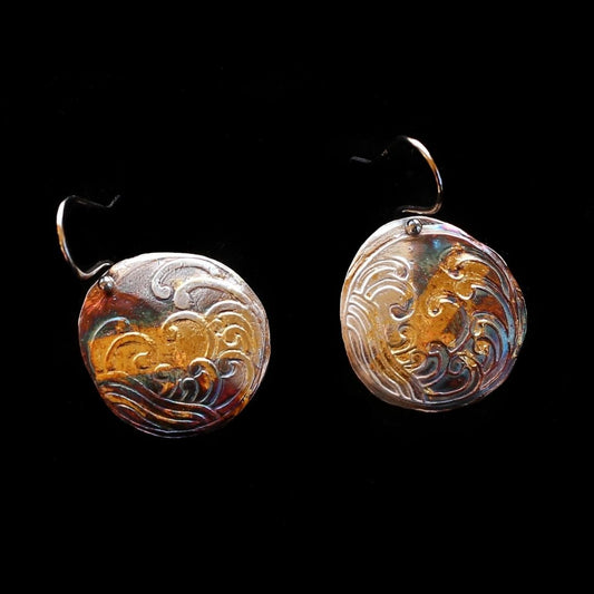 Japanese Waves Silver Gold - HIMANI SILVER JEWELRY