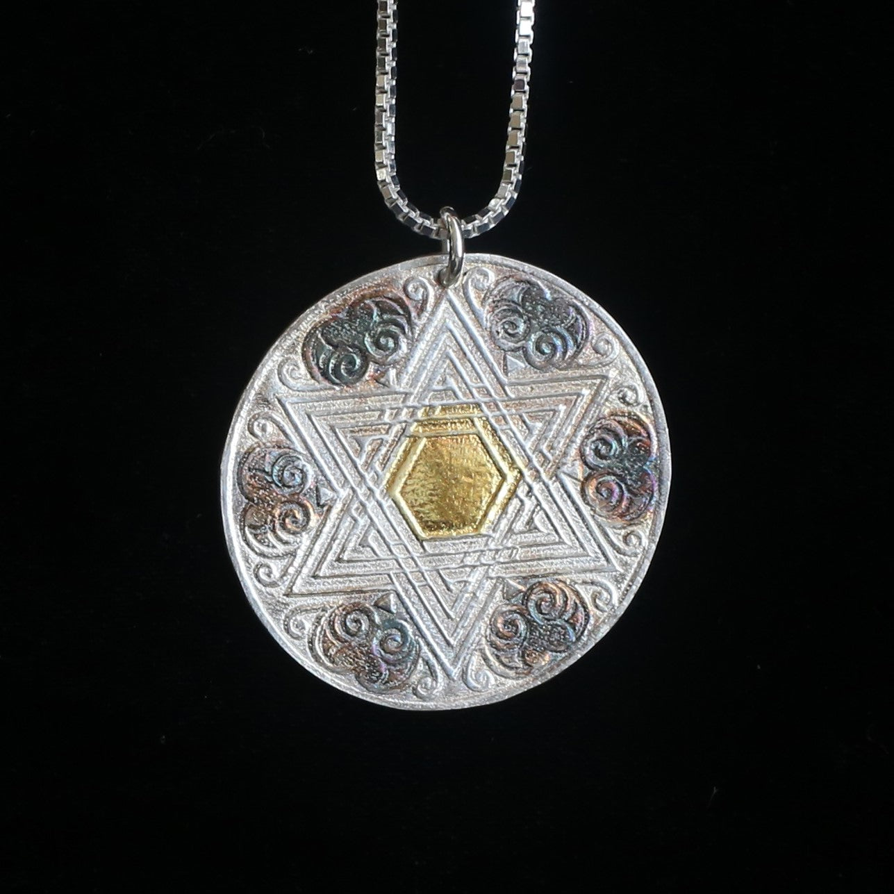 Pendant Medallion With Central Star Of David - HIMANI SILVER JEWELRY