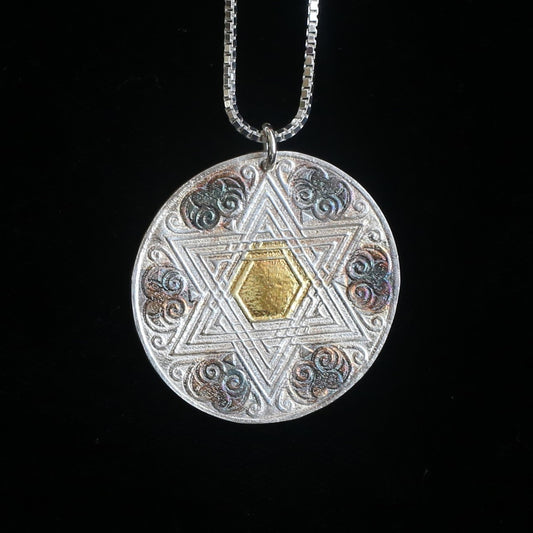Pendant Medallion With Central Star Of David - HIMANI SILVER JEWELRY
