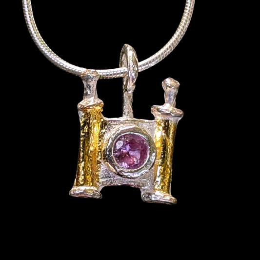 Amethyst Scroll Pendant - HIMANI SILVER JEWELRY
