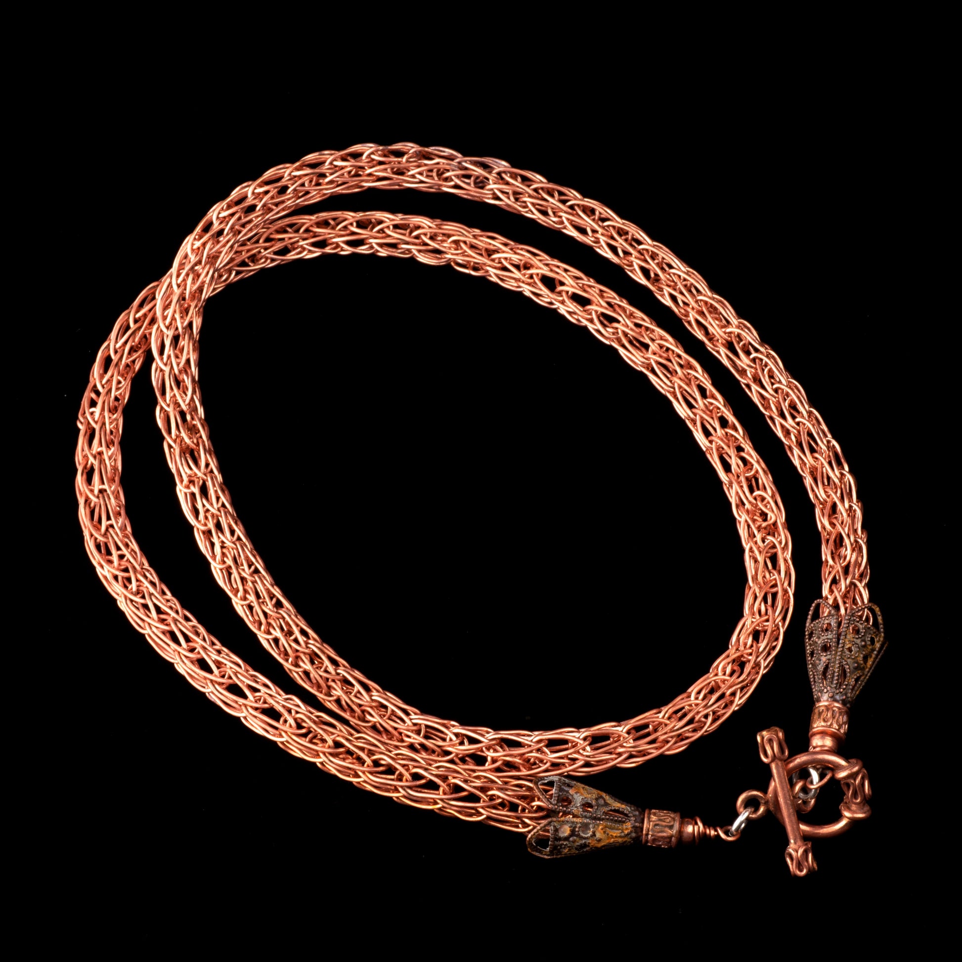 Copper Viking knit Chain Necklace - HIMANI SILVER JEWELRY