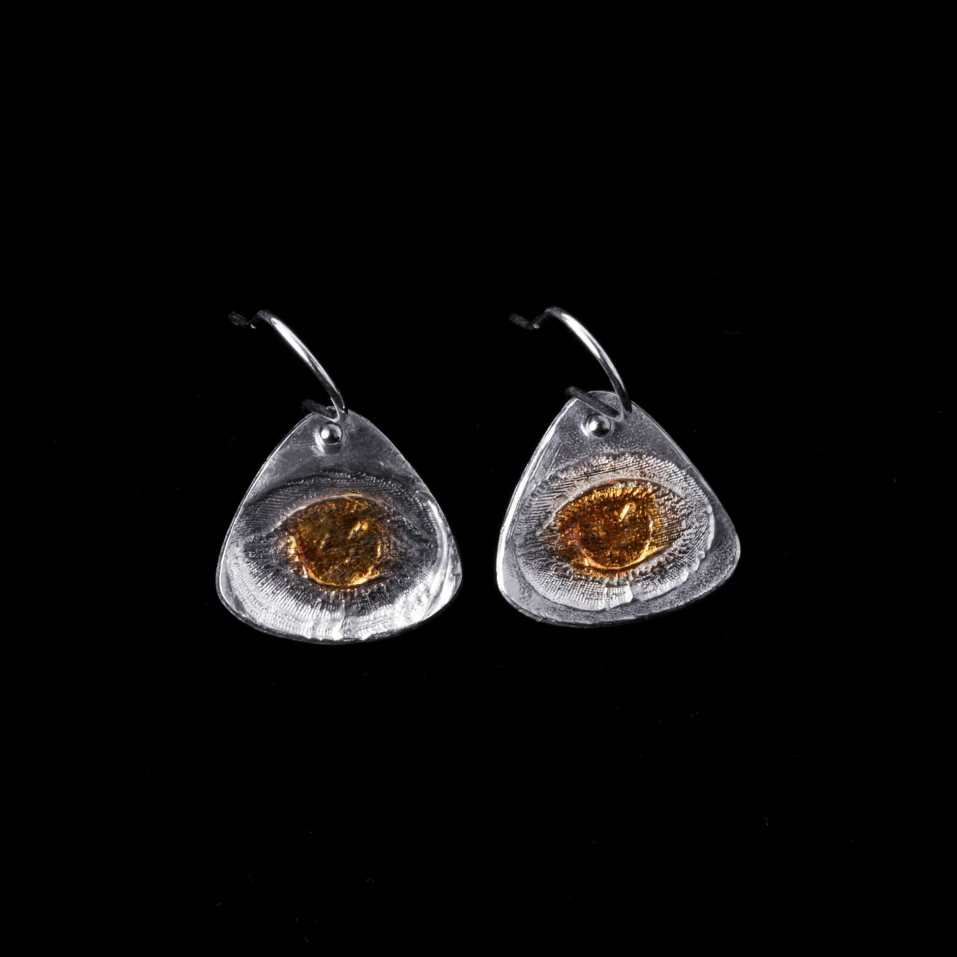 Silver And Gold Eye Earrings - HIMANI SILVER JEWELRY