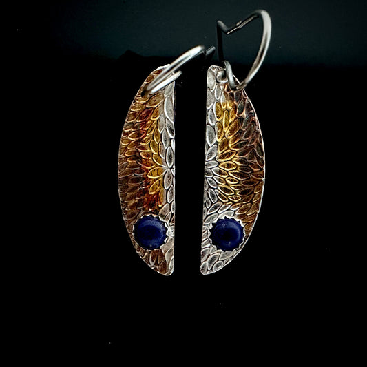 Earrings Half An Ellipse With Lapis