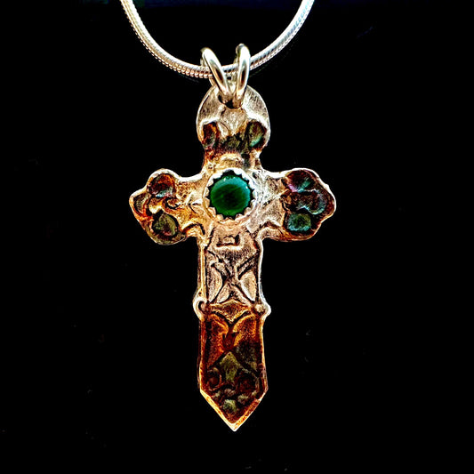 Small Cross With Malachite Stone