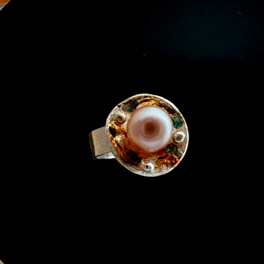 Pearl Ring Pure Silver Shank