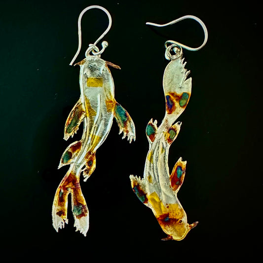 Koi Fish Swimming Earrings - HIMANI SILVER JEWELRY