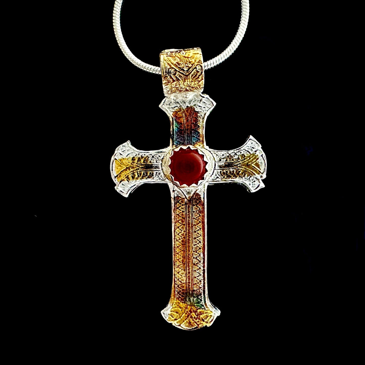 Carnelian Heart Cross