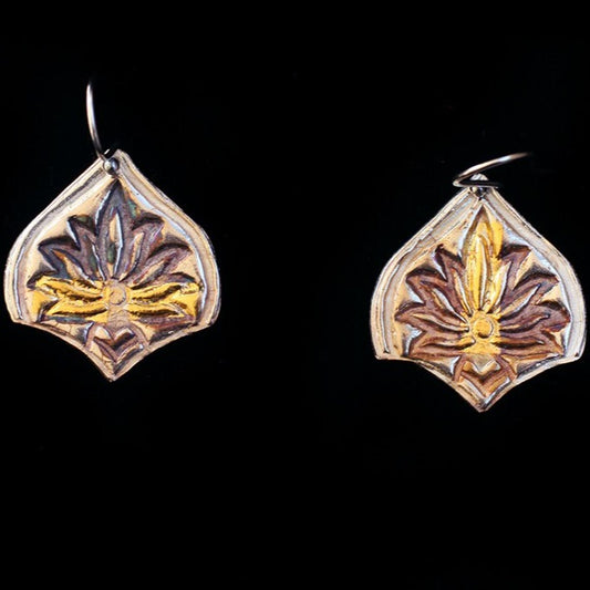 Lotus Earrings Silver and Gold - HIMANI SILVER JEWELRY