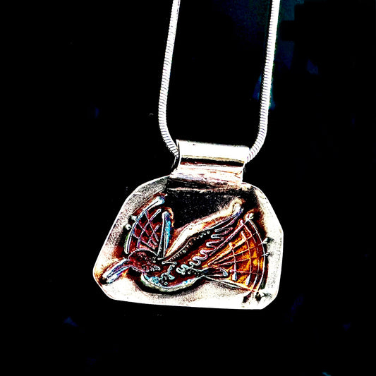 Hummingbird Pendant Pure Silver And Gold