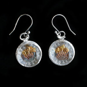 Three Pence Silver/ Gold Earrings