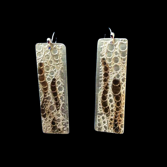 Etched Sterling silver Bubble Earrings - HIMANI SILVER JEWELRY