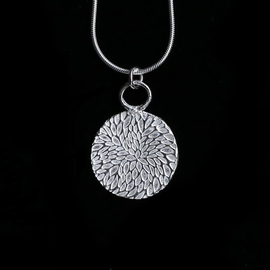 Silver Chrysanthemum Pendant - HIMANI SILVER JEWELRY