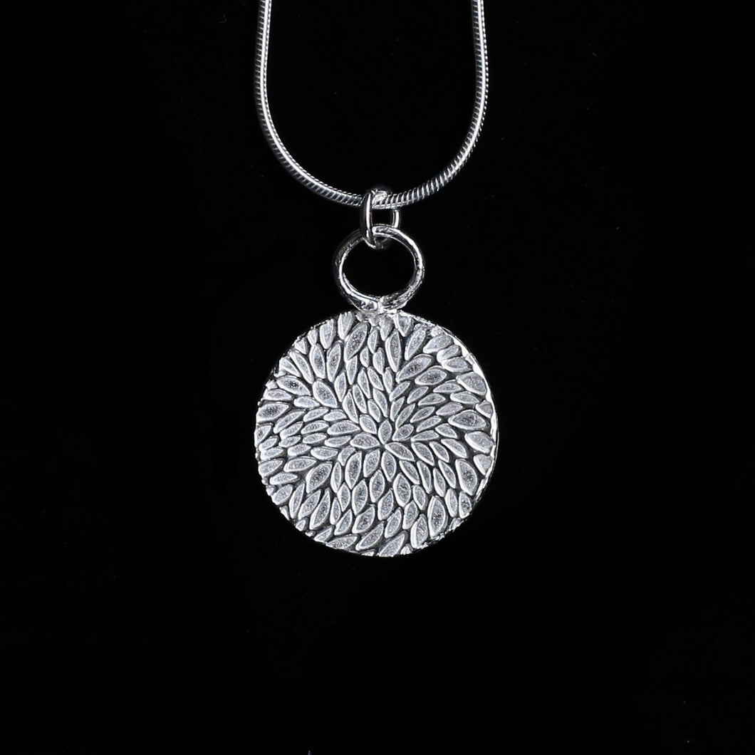 Silver Chrysanthemum Pendant