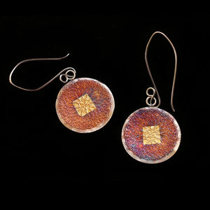 Lacy Pattern 999 Silver Gold Earrings