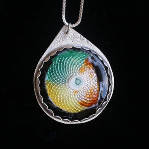 Tricolor Transfer Enameled Pendant