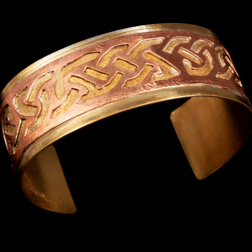 Cuff copper on brass Celtic
