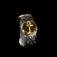 Load image into Gallery viewer, Ring Nautical theme pure silver/ 24K Gold foil