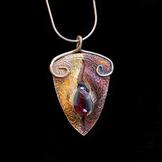 Dichroic Red Glass Pendant - HIMANI SILVER JEWELRY