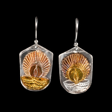 Diwali earrings pure silver/ 24K Gold foil