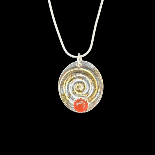 Egyptian Motif Pendant With Carnelian Stone - HIMANI SILVER JEWELRY