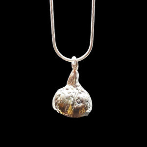 Acorn Pendant Pure Silver with 24K Gold Foil