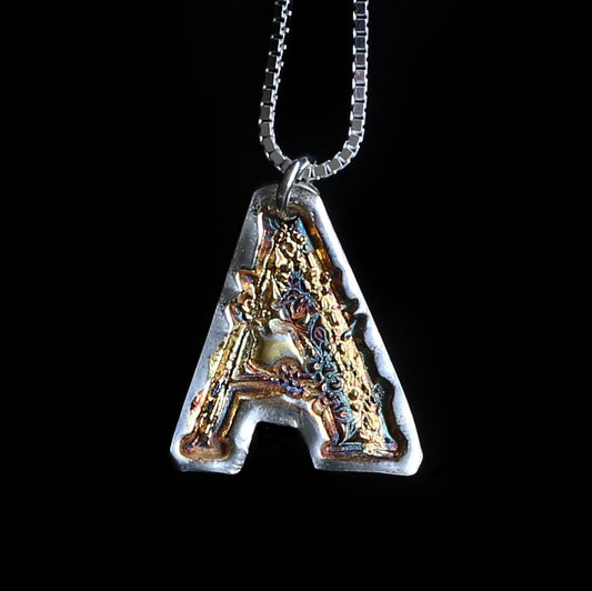 Victorian Letter A Pendant - HIMANI SILVER JEWELRY