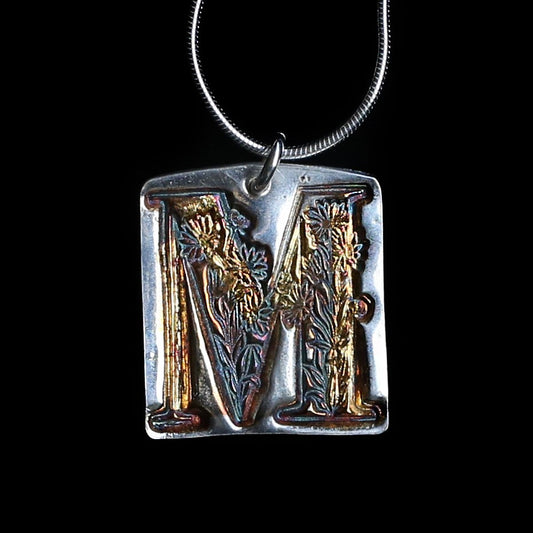 Victorian Letter "M" Pendant - HIMANI SILVER JEWELRY