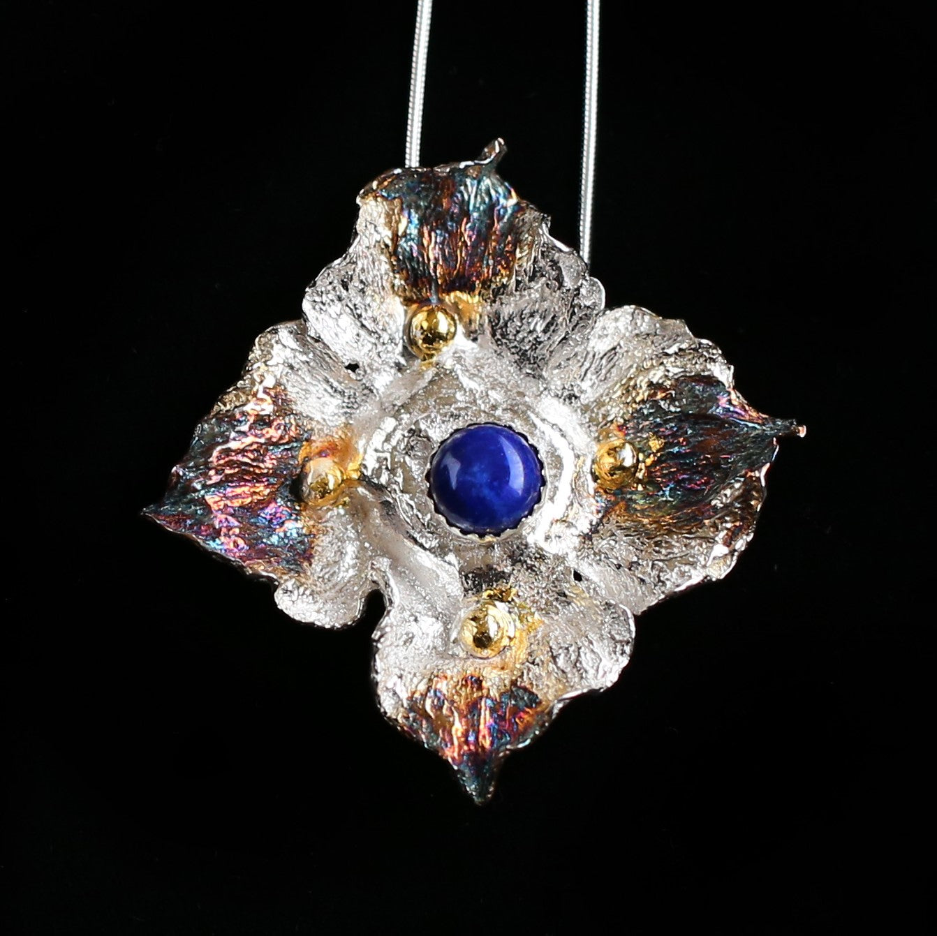 Blue Persimmon Calyx Pendant - HIMANI SILVER JEWELRY