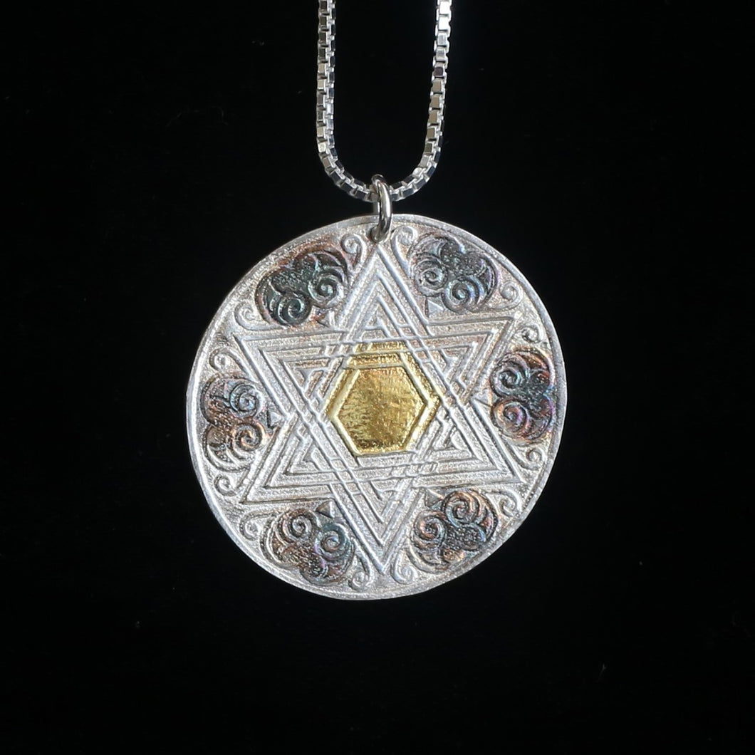 Pendant Medallion With Central Star Of David