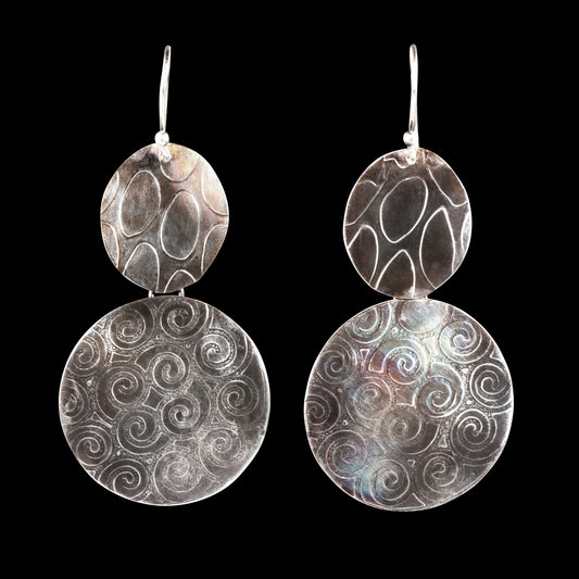 Textured sterling silver earrings