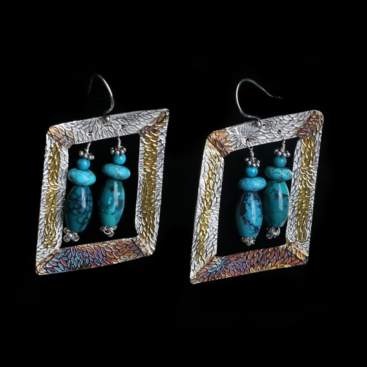 Turquoise Window Earrings - HIMANI SILVER JEWELRY