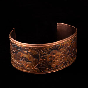 Copper Cuff Floral Pattern Petite