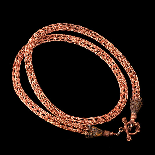 Copper Viking knit Chain Necklace - HIMANI SILVER JEWELRY