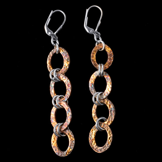 Pure Silver 4 Hoops Linked Earrings - HIMANI SILVER JEWELRY