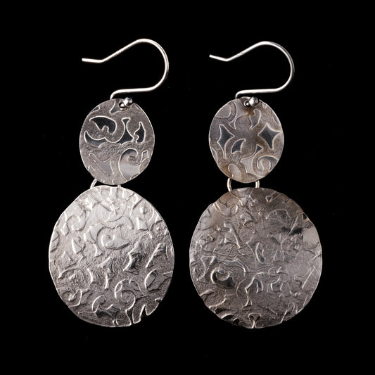 Textured Sterling Silver  Earrings - HIMANI SILVER JEWELRY