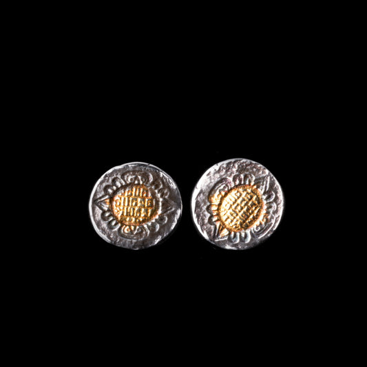 Earrings Embossed with Indian Pattern - HIMANI SILVER JEWELRY