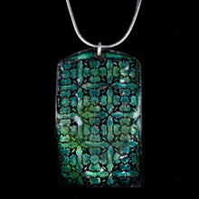 Load image into Gallery viewer, Etched Emerald Pendant 2 Sided Copper
