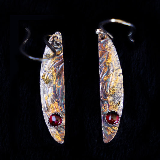 Slender Ruby dangles - HIMANI SILVER JEWELRY