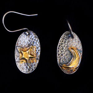 Petite Earrings Star And Moon